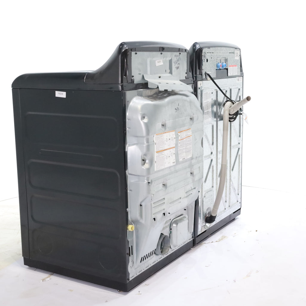 Pictures of Diamond Gray ENERGY STAR GE 5.0 cu. ft. Top Load Washing Machine with Water Station and ENERGY STAR GE 7.4 cu. ft. Steam Electric Dryer with My Cycle - Certified Refurbished - Neu Appliance Outlet - Discount Appliance Outlet in Austin, Tx