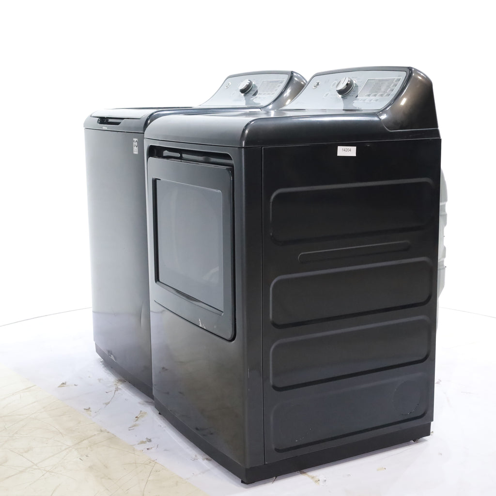 Pictures of Diamond Gray ENERGY STAR GE 5.0 cu. ft. Top Load Washing Machine with Water Station and ENERGY STAR GE 7.4 cu. ft. Steam Electric Dryer with My Cycle - Certified Refurbished - Neu Appliance Outlet - Discount Appliance Outlet in Austin, Tx