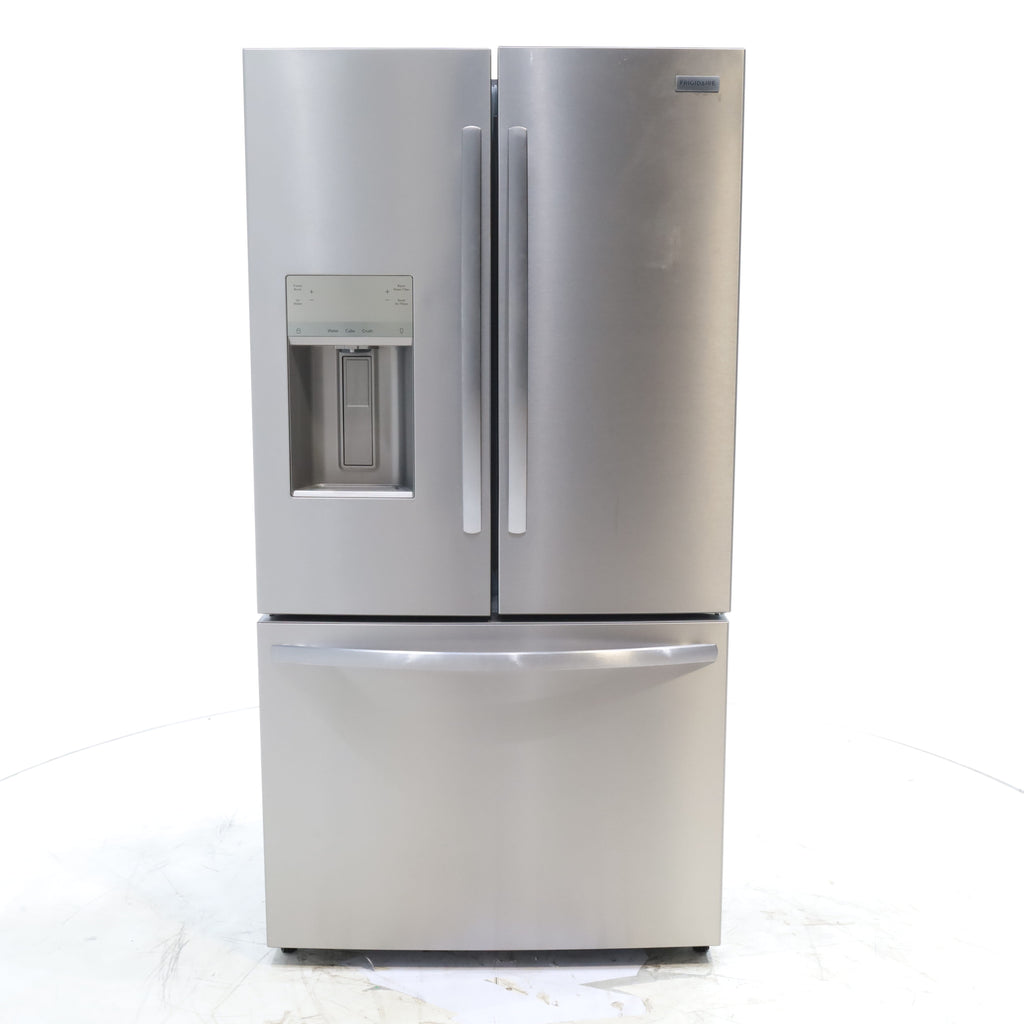 Pictures of Stainless Steel ENERGY STAR Frigidaire 27.8 cu. ft. 3 Door French Door Refrigerator with Exterior Water and Ice Dispenser - Scratch & Dent - Minor - Neu Appliance Outlet - Discount Appliance Outlet in Austin, Tx