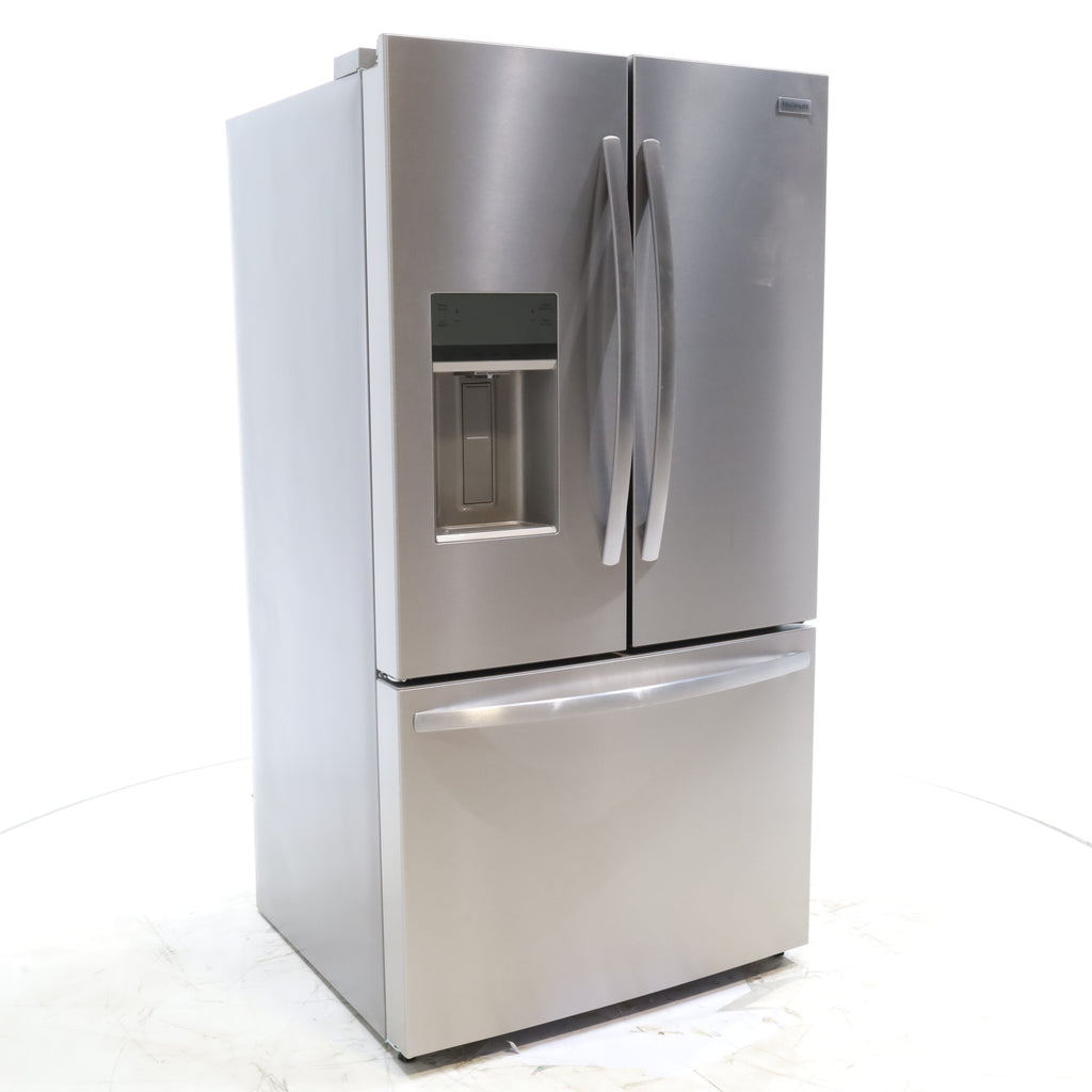 Pictures of Stainless Steel ENERGY STAR Frigidaire 27.8 cu. ft. 3 Door French Door Refrigerator with Exterior Water and Ice Dispenser - Scratch & Dent - Minor - Neu Appliance Outlet - Discount Appliance Outlet in Austin, Tx