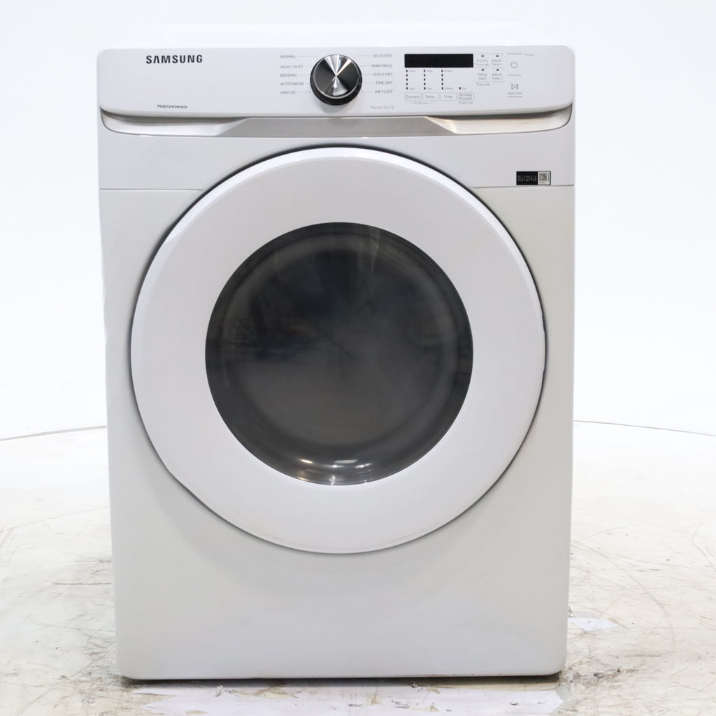 Pictures of White Samsung 7.5 cu. ft. Front Load Electric Dryer with Smart Care - Scratch and Dent - Minor - Neu Appliance Outlet - Discount Appliance Outlet in Austin, Tx