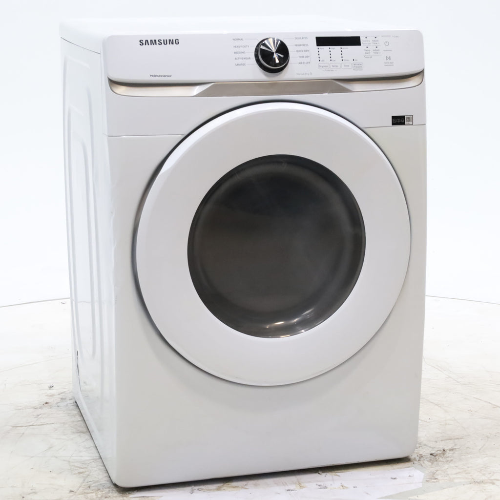 Pictures of White Samsung 7.5 cu. ft. Front Load Electric Dryer with Smart Care - Scratch and Dent - Minor - Neu Appliance Outlet - Discount Appliance Outlet in Austin, Tx