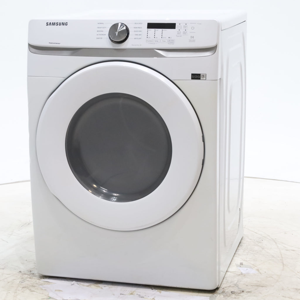 Pictures of White Samsung 7.5 cu. ft. Front Load Electric Dryer with Smart Care - Scratch and Dent - Minor - Neu Appliance Outlet - Discount Appliance Outlet in Austin, Tx