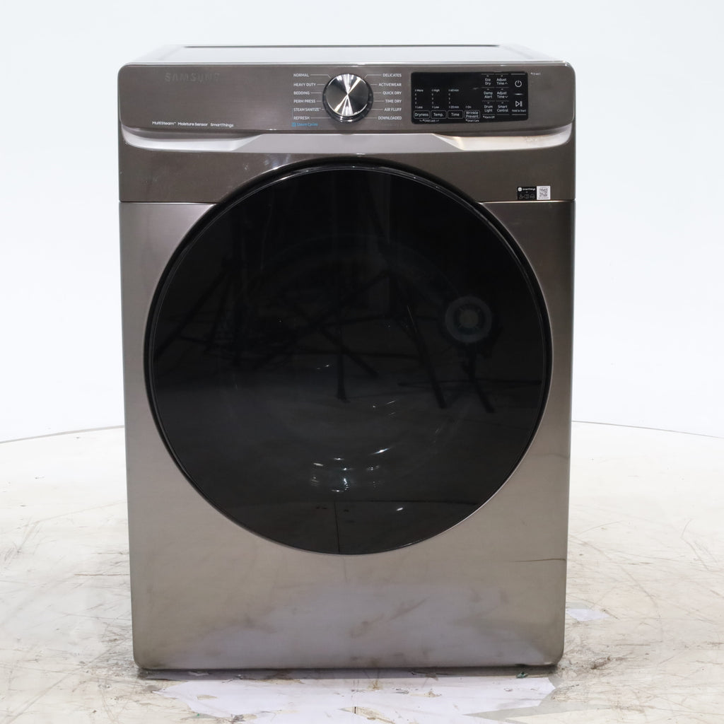 Pictures of Platinum Samsung 7.5 cu. ft. Front Load Electric Dryer with Steam- Scratch & Dent - Minor - Neu Appliance Outlet - Discount Appliance Outlet in Austin, Tx
