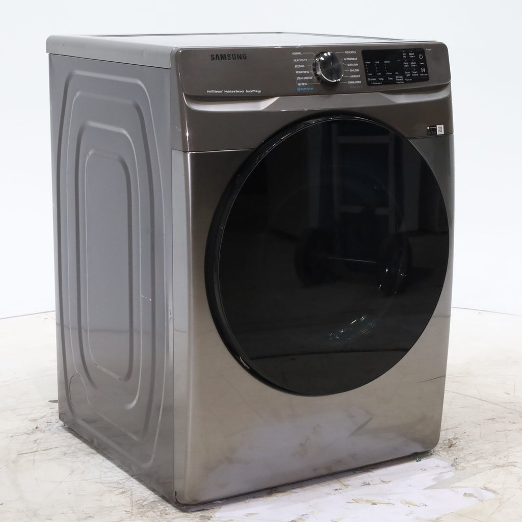 Pictures of Platinum Samsung 7.5 cu. ft. Front Load Electric Dryer with Steam- Scratch & Dent - Minor - Neu Appliance Outlet - Discount Appliance Outlet in Austin, Tx