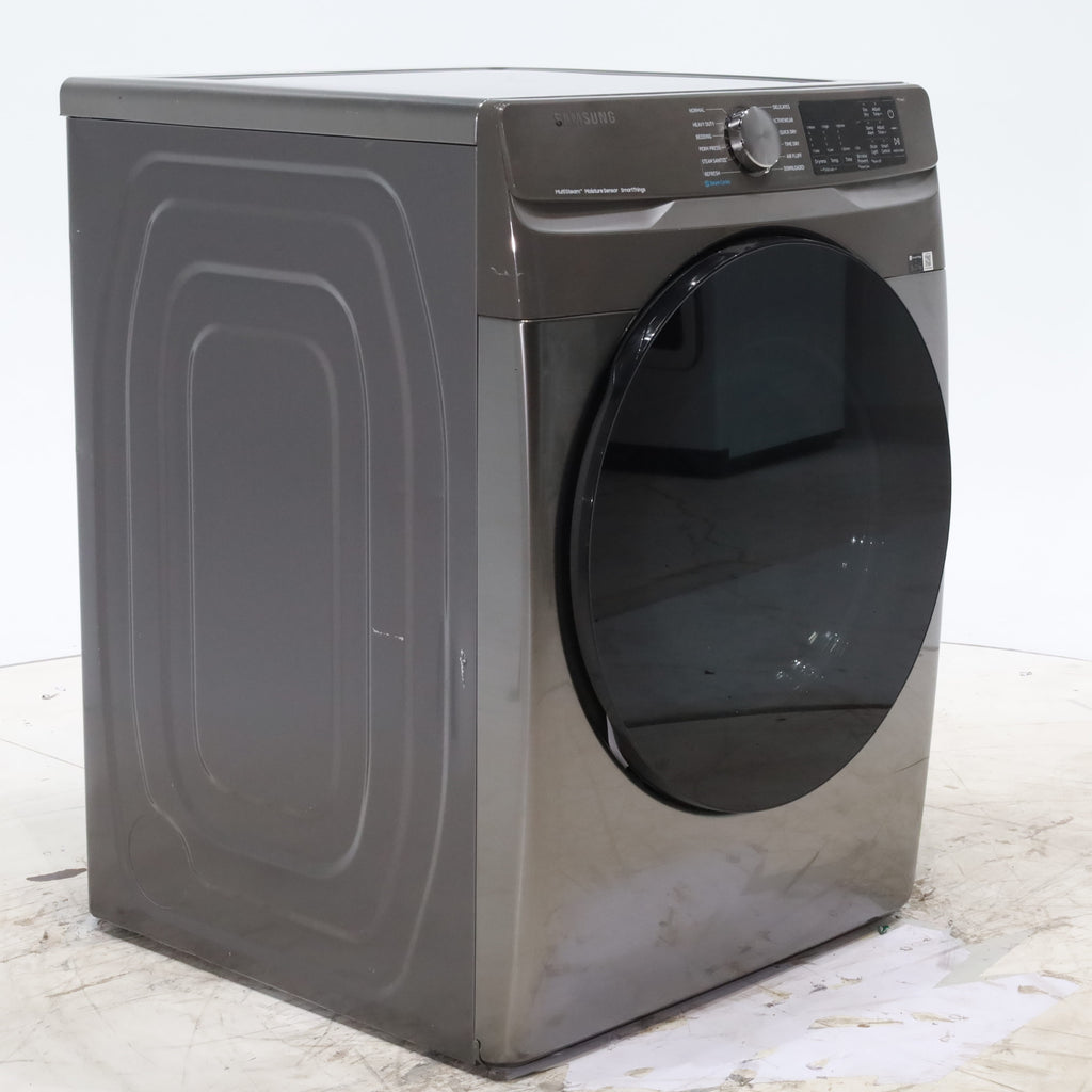 Pictures of Platinum Samsung 7.5 cu. ft. Front Load Electric Dryer with Steam- Scratch & Dent - Minor - Neu Appliance Outlet - Discount Appliance Outlet in Austin, Tx