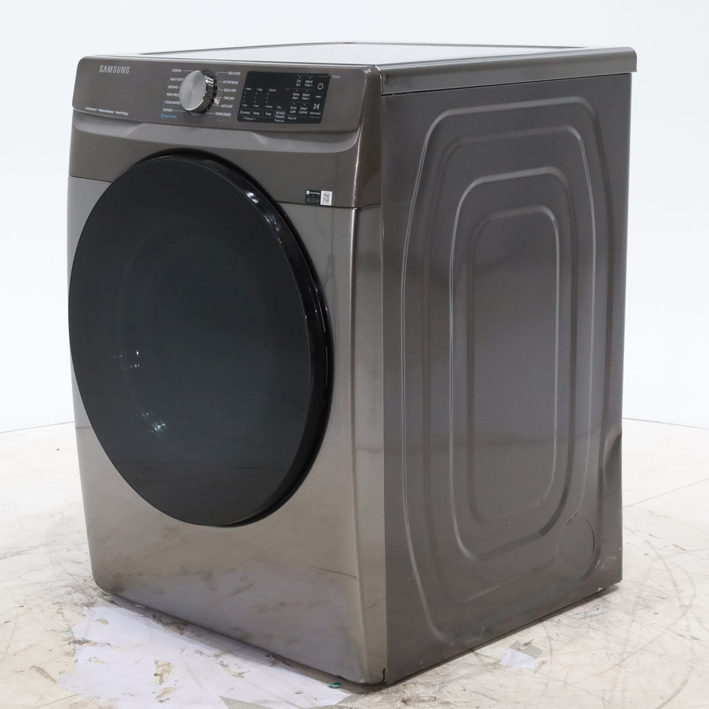 Pictures of Platinum Samsung 7.5 cu. ft. Front Load Electric Dryer with Steam- Scratch & Dent - Minor - Neu Appliance Outlet - Discount Appliance Outlet in Austin, Tx