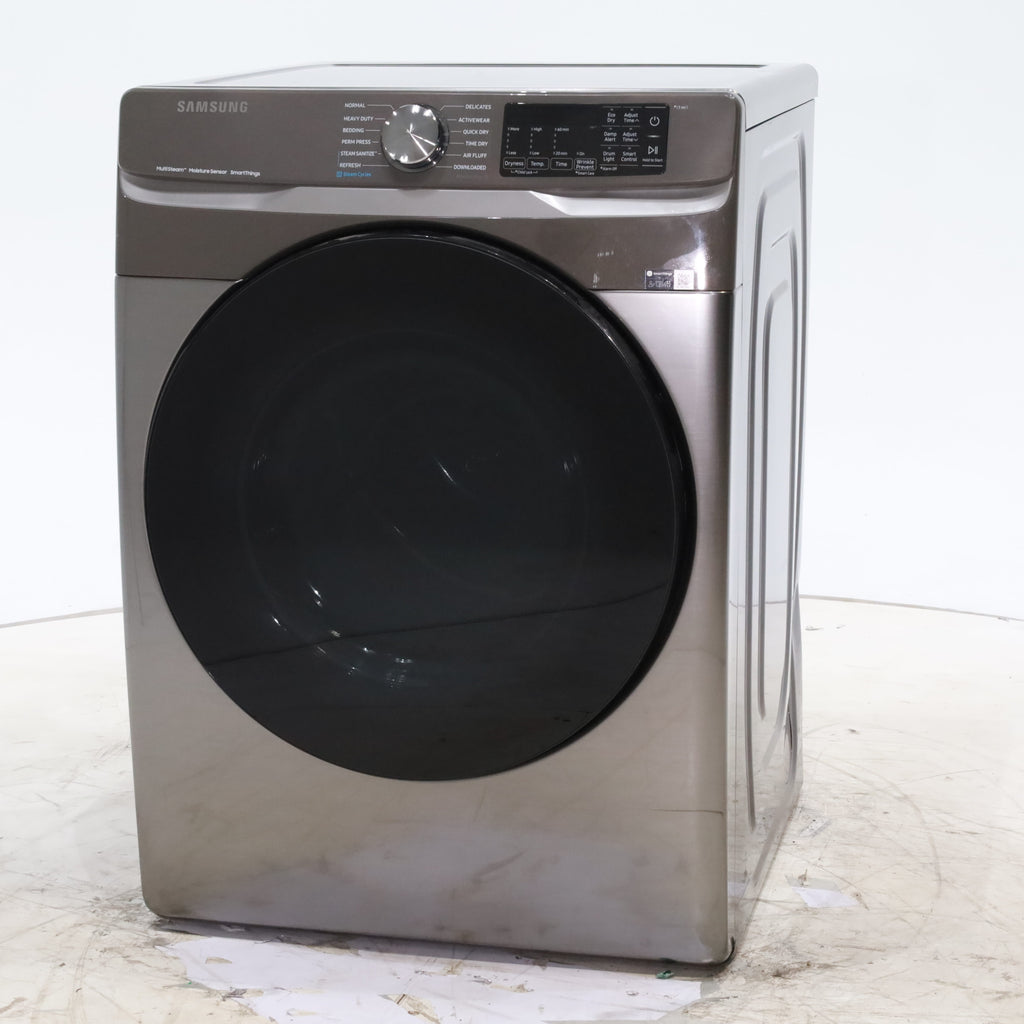 Pictures of Platinum Samsung 7.5 cu. ft. Front Load Electric Dryer with Steam- Scratch & Dent - Minor - Neu Appliance Outlet - Discount Appliance Outlet in Austin, Tx
