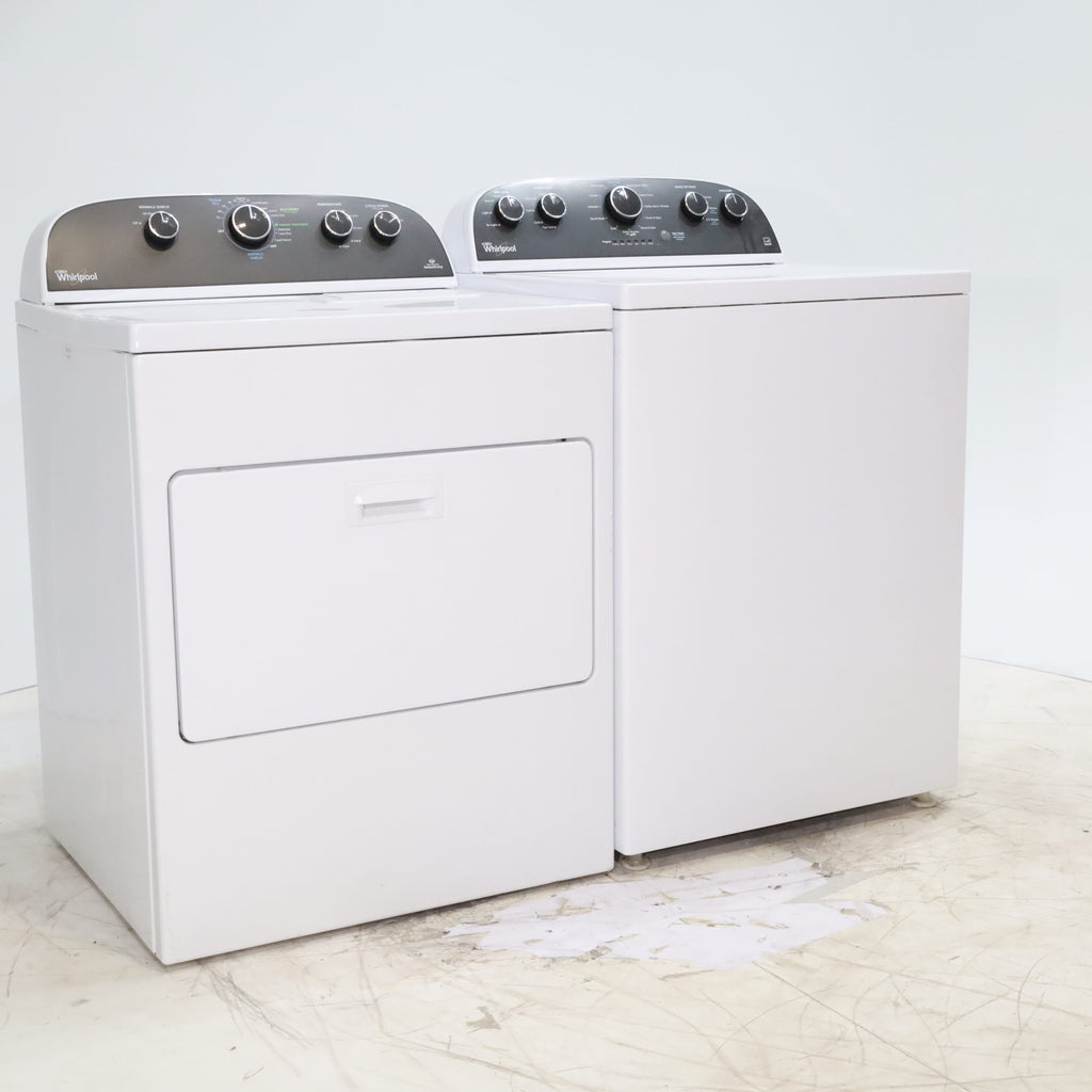 Pictures of ENERGY STAR 3.8 cu ft Whirlpool Top-Load Washing Machine with Low-Profile Impeller and 7.0 cu ft Whirlpool Electric Dryer with Hamper Door - Certified Refurbished - Neu Appliance Outlet - Discount Appliance Outlet in Austin, Tx