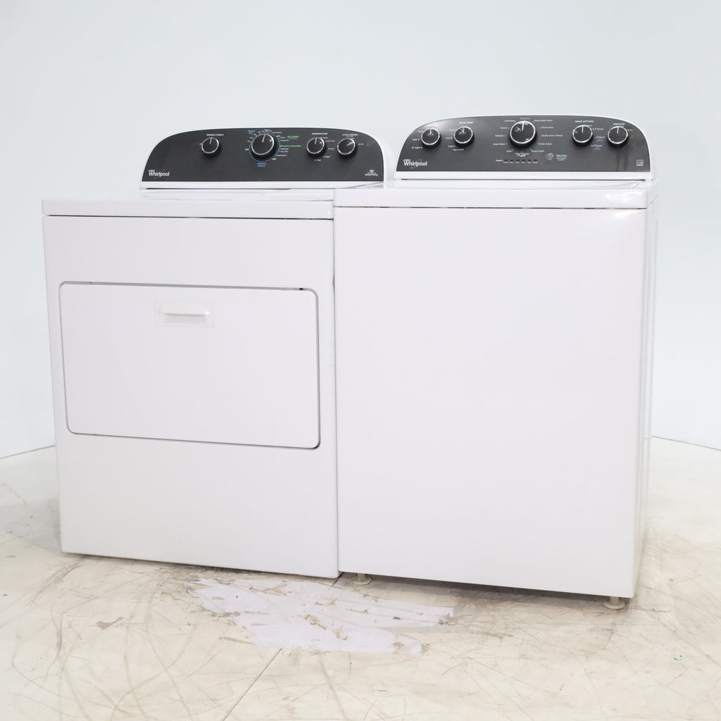 Pictures of ENERGY STAR 3.8 cu ft Whirlpool Top-Load Washing Machine with Low-Profile Impeller and 7.0 cu ft Whirlpool Electric Dryer with Hamper Door - Certified Refurbished - Neu Appliance Outlet - Discount Appliance Outlet in Austin, Tx