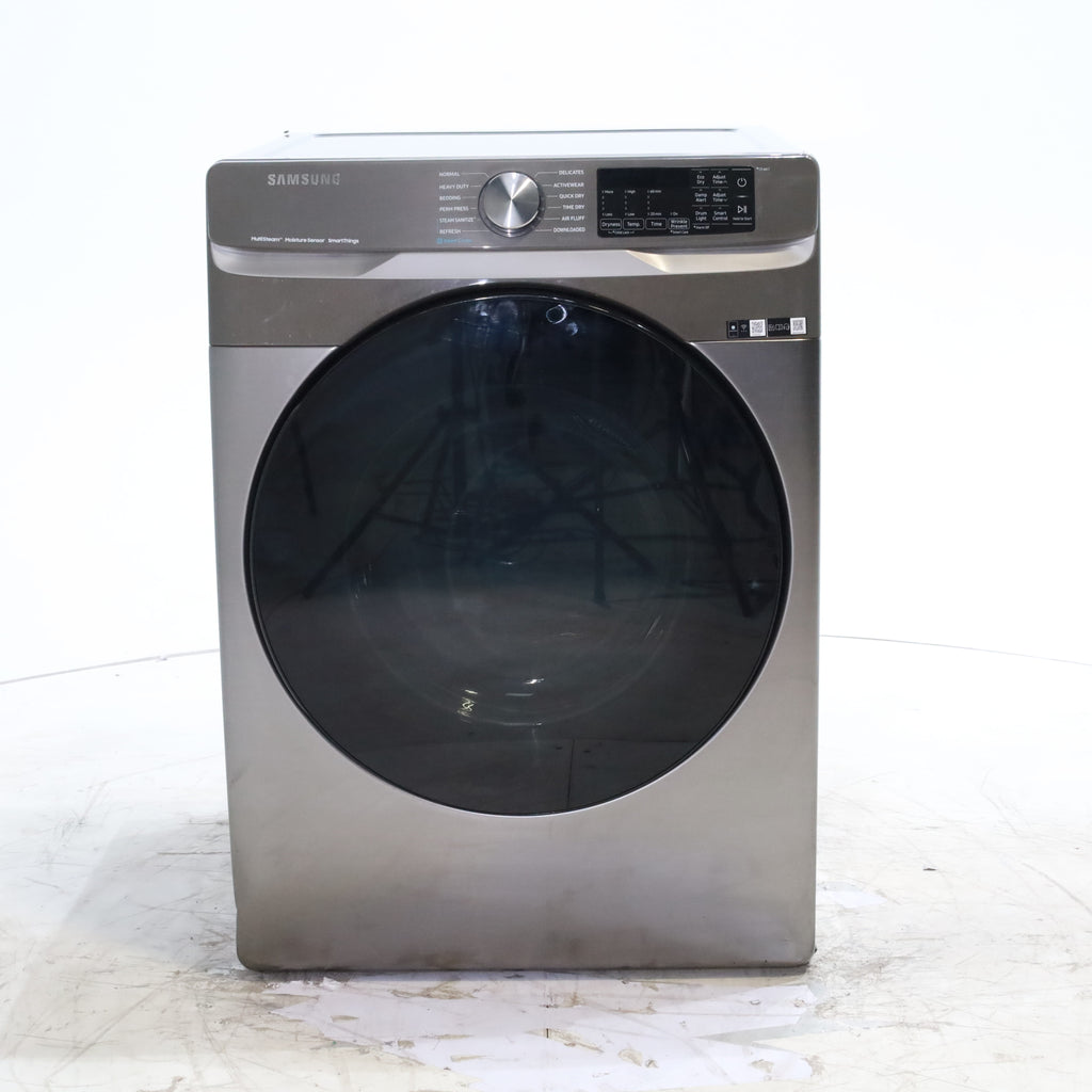 Pictures of Platinum Samsung 7.5 cu. ft. Front Load Electric Dryer with Steam- Scratch & Dent - Minor - Neu Appliance Outlet - Discount Appliance Outlet in Austin, Tx
