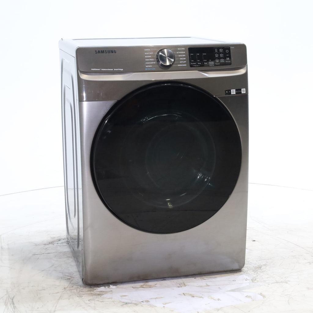 Pictures of Platinum Samsung 7.5 cu. ft. Front Load Electric Dryer with Steam- Scratch & Dent - Minor - Neu Appliance Outlet - Discount Appliance Outlet in Austin, Tx
