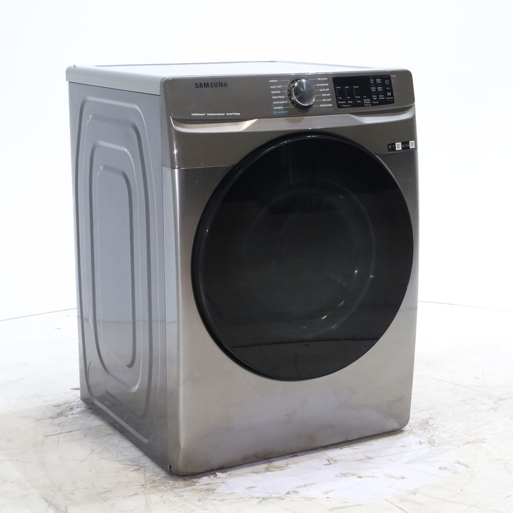 Pictures of Platinum Samsung 7.5 cu. ft. Front Load Electric Dryer with Steam- Scratch & Dent - Minor - Neu Appliance Outlet - Discount Appliance Outlet in Austin, Tx