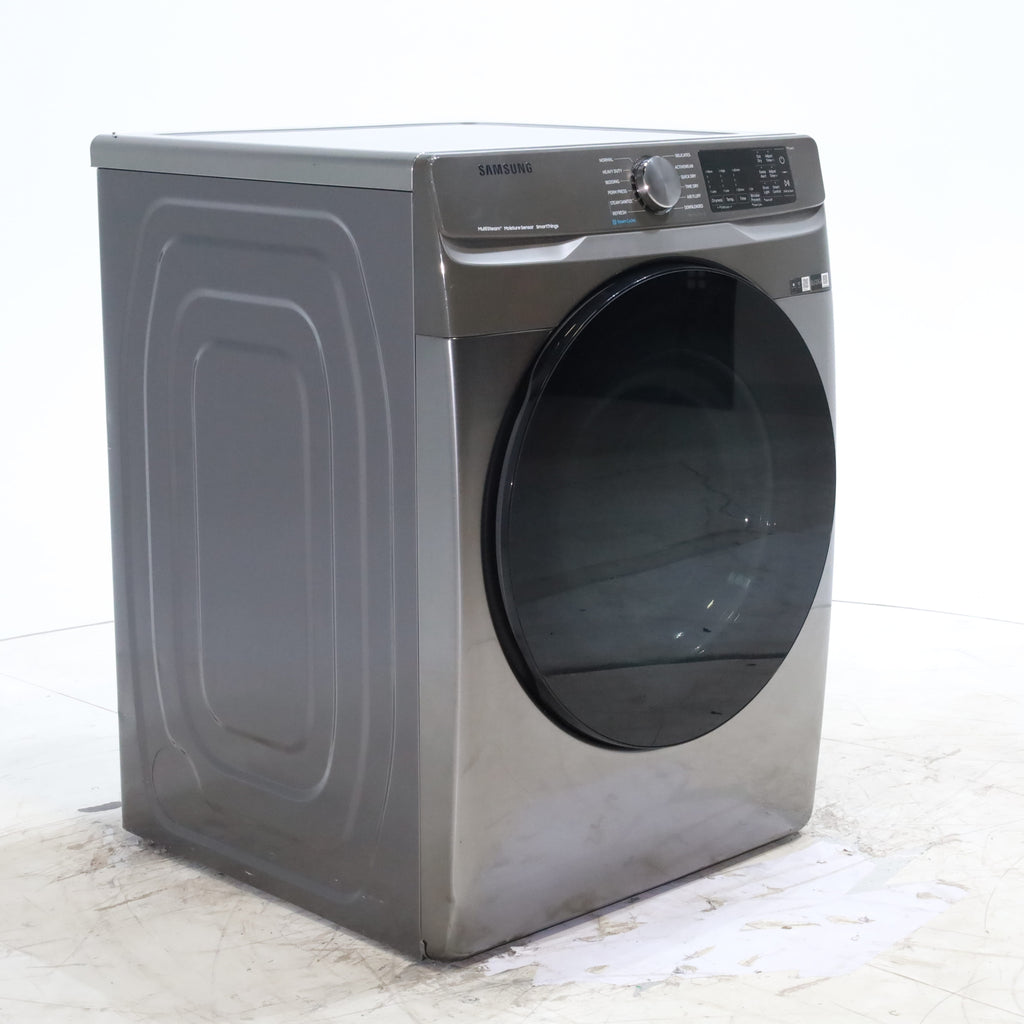 Pictures of Platinum Samsung 7.5 cu. ft. Front Load Electric Dryer with Steam- Scratch & Dent - Minor - Neu Appliance Outlet - Discount Appliance Outlet in Austin, Tx