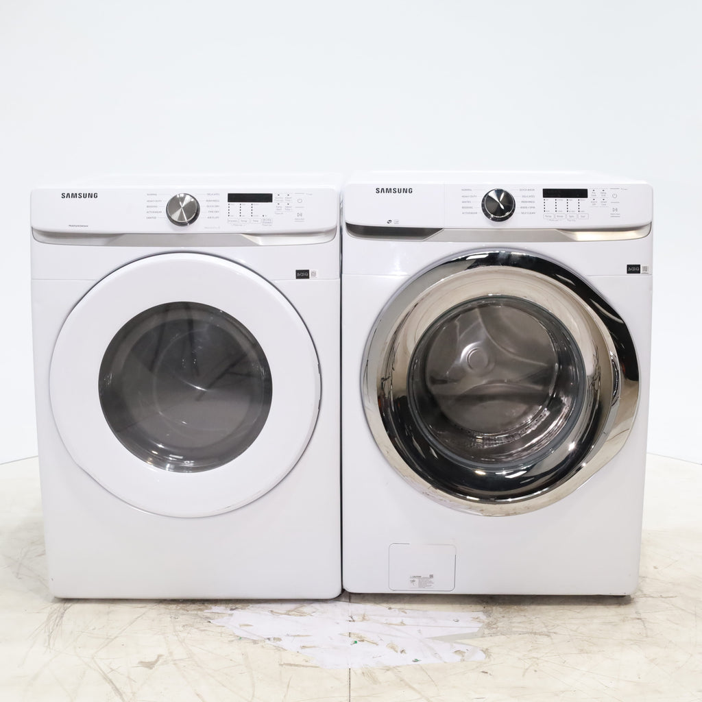 Pictures of ENERGY STAR Samsung 4.5 cu. ft. Front Load Washer with Vibration Reduction and Samsung 7.5 cu. ft. Front Load Electric Dryer with Sensor Dry and Interior Drum Light- Scratch & Dent - Minor - Neu Appliance Outlet - Discount Appliance Outlet in Austin, Tx