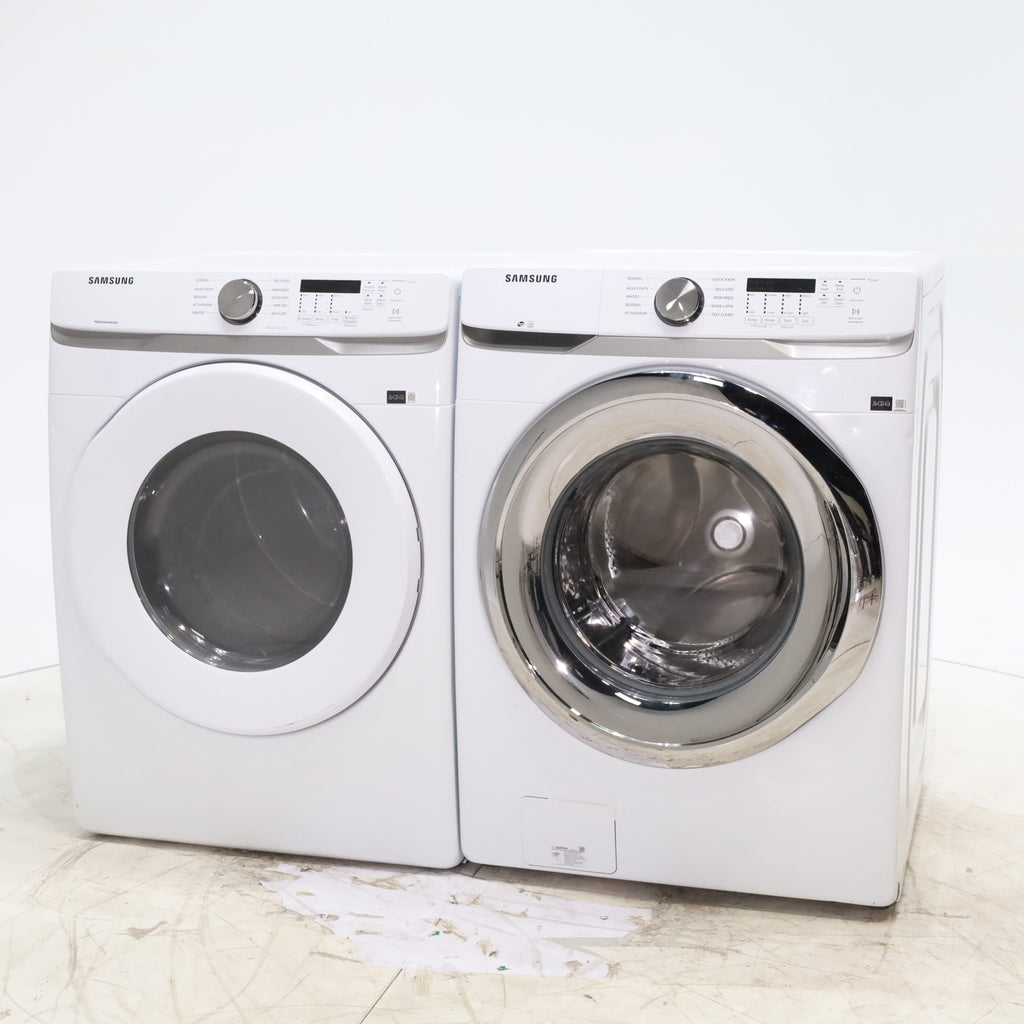 Pictures of ENERGY STAR Samsung 4.5 cu. ft. Front Load Washer with Vibration Reduction and Samsung 7.5 cu. ft. Front Load Electric Dryer with Sensor Dry and Interior Drum Light- Scratch & Dent - Minor - Neu Appliance Outlet - Discount Appliance Outlet in Austin, Tx
