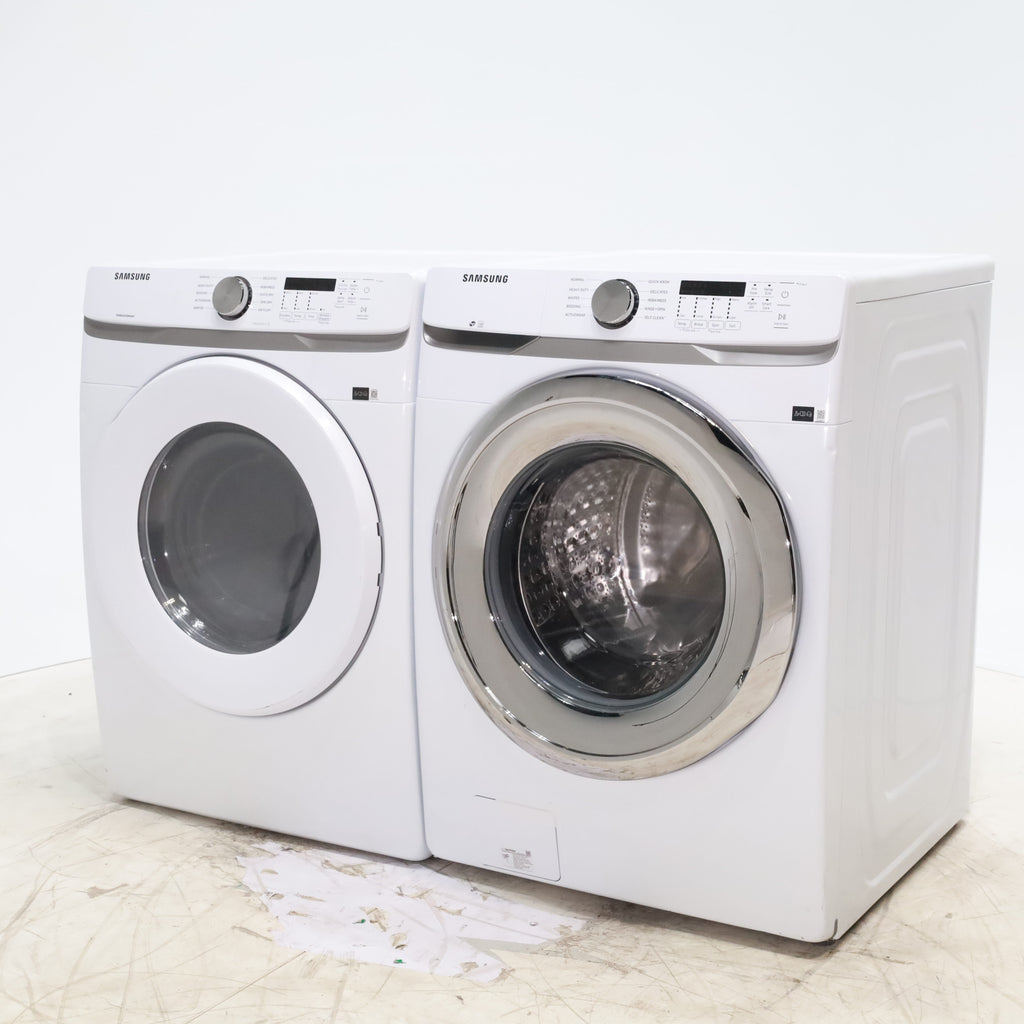 Pictures of ENERGY STAR Samsung 4.5 cu. ft. Front Load Washer with Vibration Reduction and Samsung 7.5 cu. ft. Front Load Electric Dryer with Sensor Dry and Interior Drum Light- Scratch & Dent - Minor - Neu Appliance Outlet - Discount Appliance Outlet in Austin, Tx