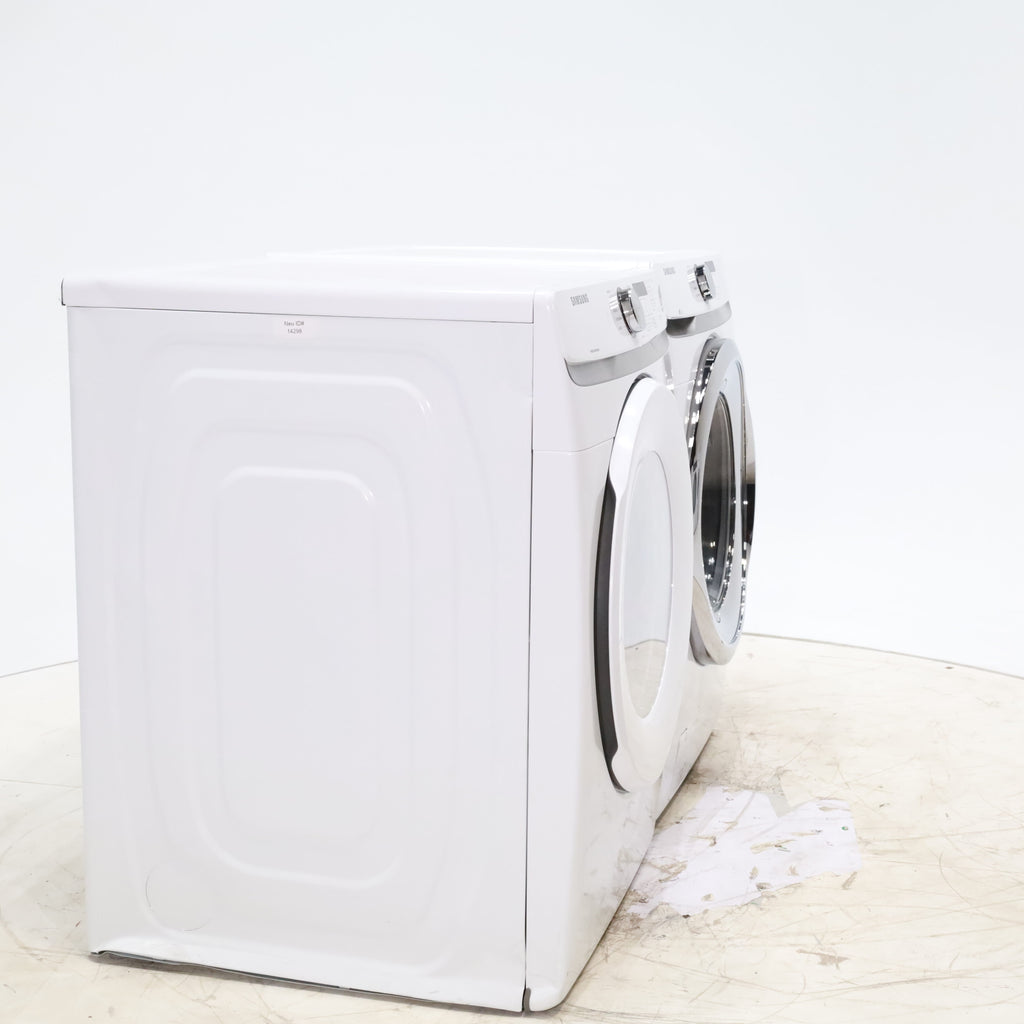 Pictures of ENERGY STAR Samsung 4.5 cu. ft. Front Load Washer with Vibration Reduction and Samsung 7.5 cu. ft. Front Load Electric Dryer with Sensor Dry and Interior Drum Light- Scratch & Dent - Minor - Neu Appliance Outlet - Discount Appliance Outlet in Austin, Tx