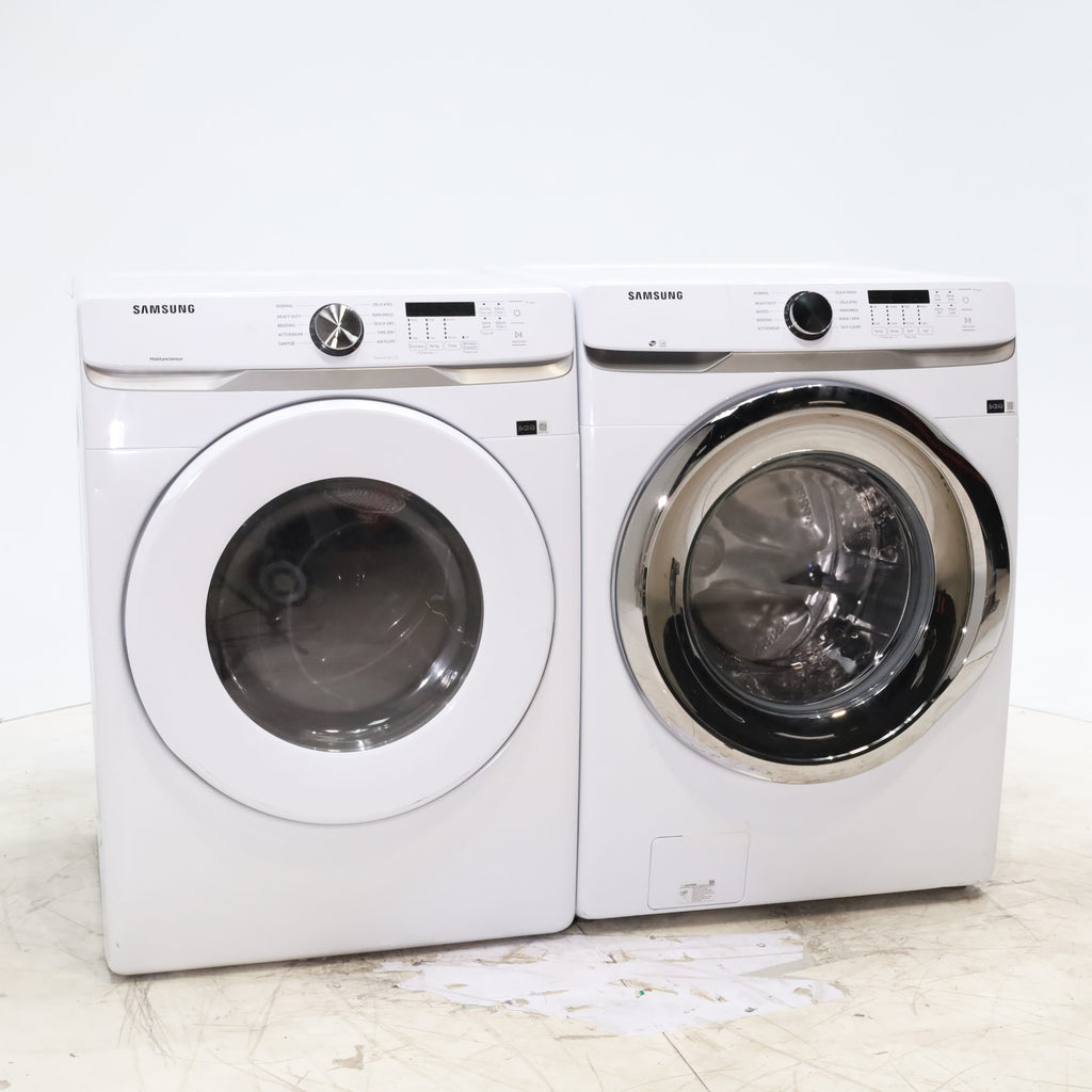 Pictures of ENERGY STAR Samsung 4.5 cu. ft. Front Load Washer with Vibration Reduction and Samsung 7.5 cu. ft. Front Load Electric Dryer with Sensor Dry and Interior Drum Light- Scratch & Dent - Minor - Neu Appliance Outlet - Discount Appliance Outlet in Austin, Tx