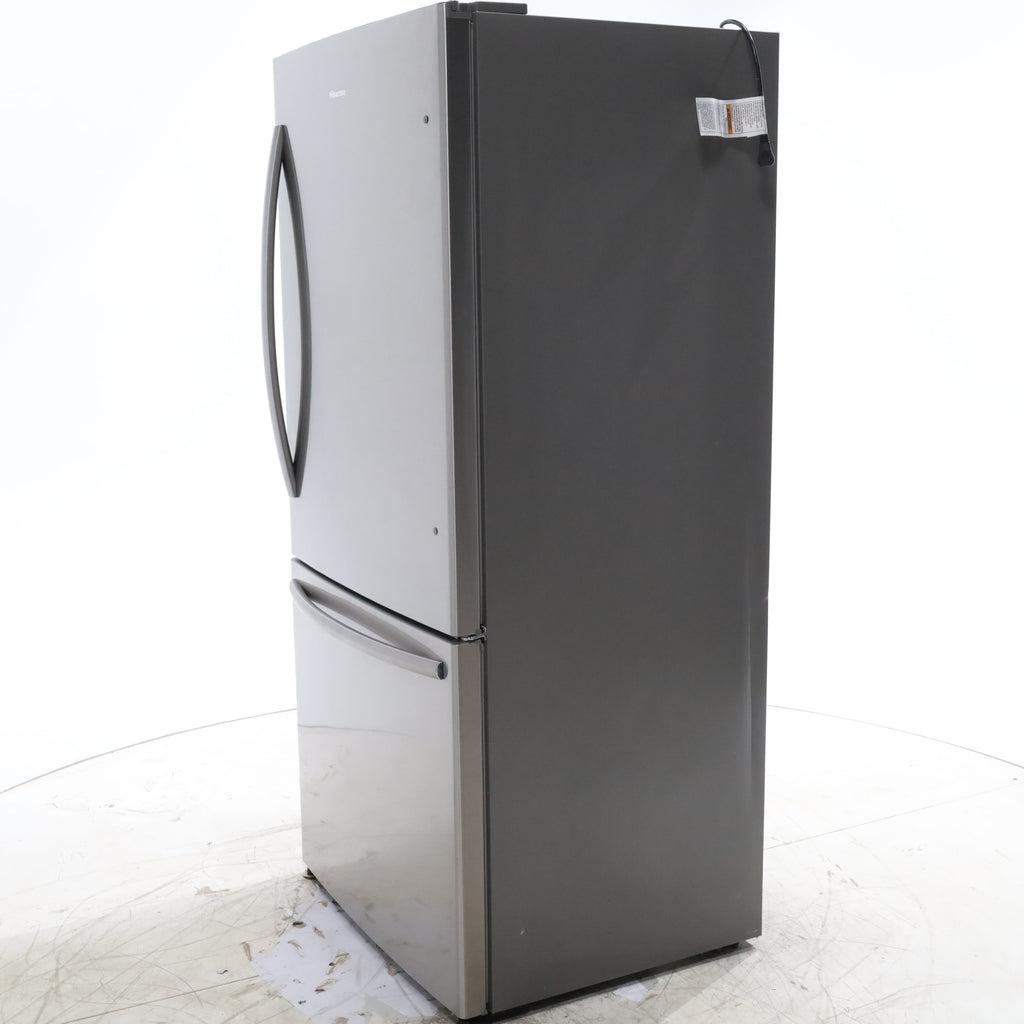 Pictures of 32 in. Wide Counter Depth Stainless Steel ENERGY STAR Hisense 17.1 cu. ft. Bottom Freezer Refrigerator with Super Freezer Technology - Certified Refurbished - Neu Appliance Outlet - Discount Appliance Outlet in Austin, Tx