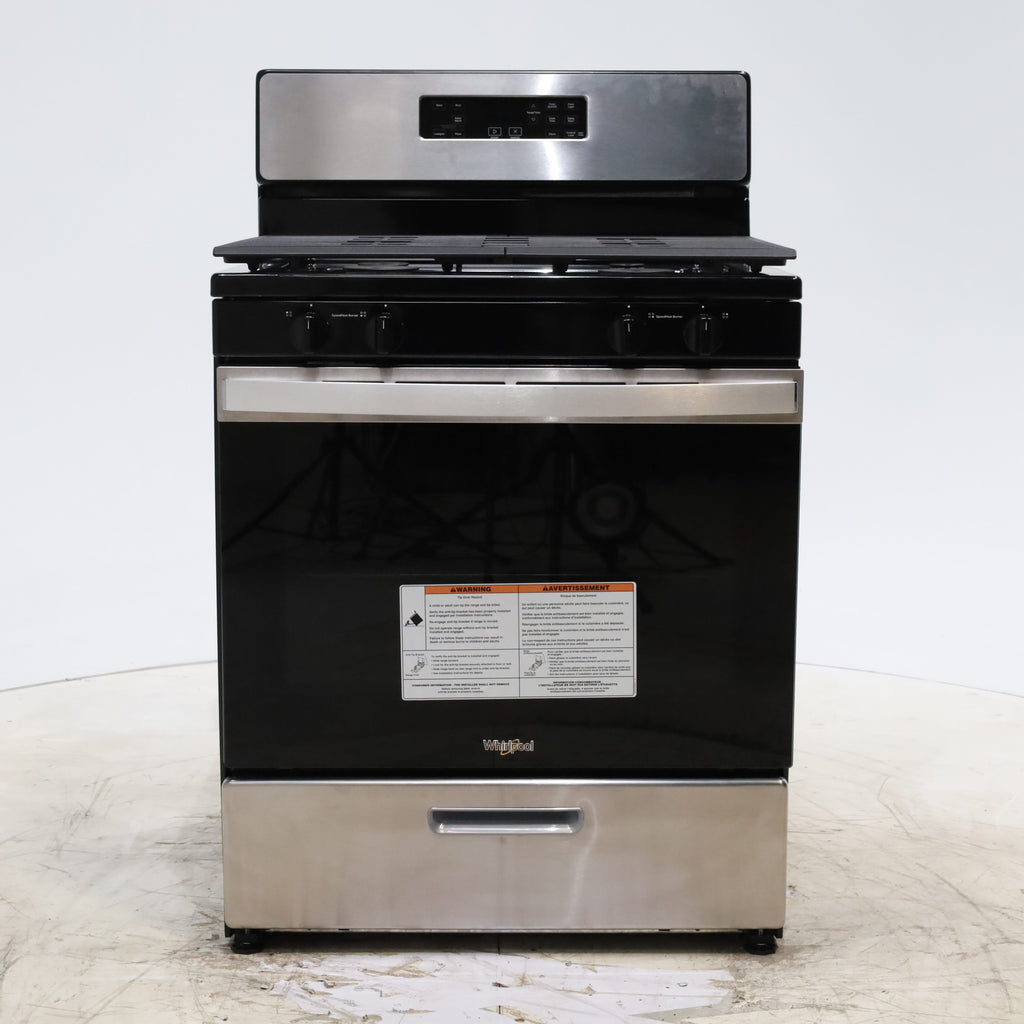 Pictures of Whirlpool Stainless 5.1 Cu. Ft. Freestanding Gas Range with Broiler Drawer and Two Speed Heat Burners - Scratch & Dent - Minor - Neu Appliance Outlet - Discount Appliance Outlet in Austin, Tx