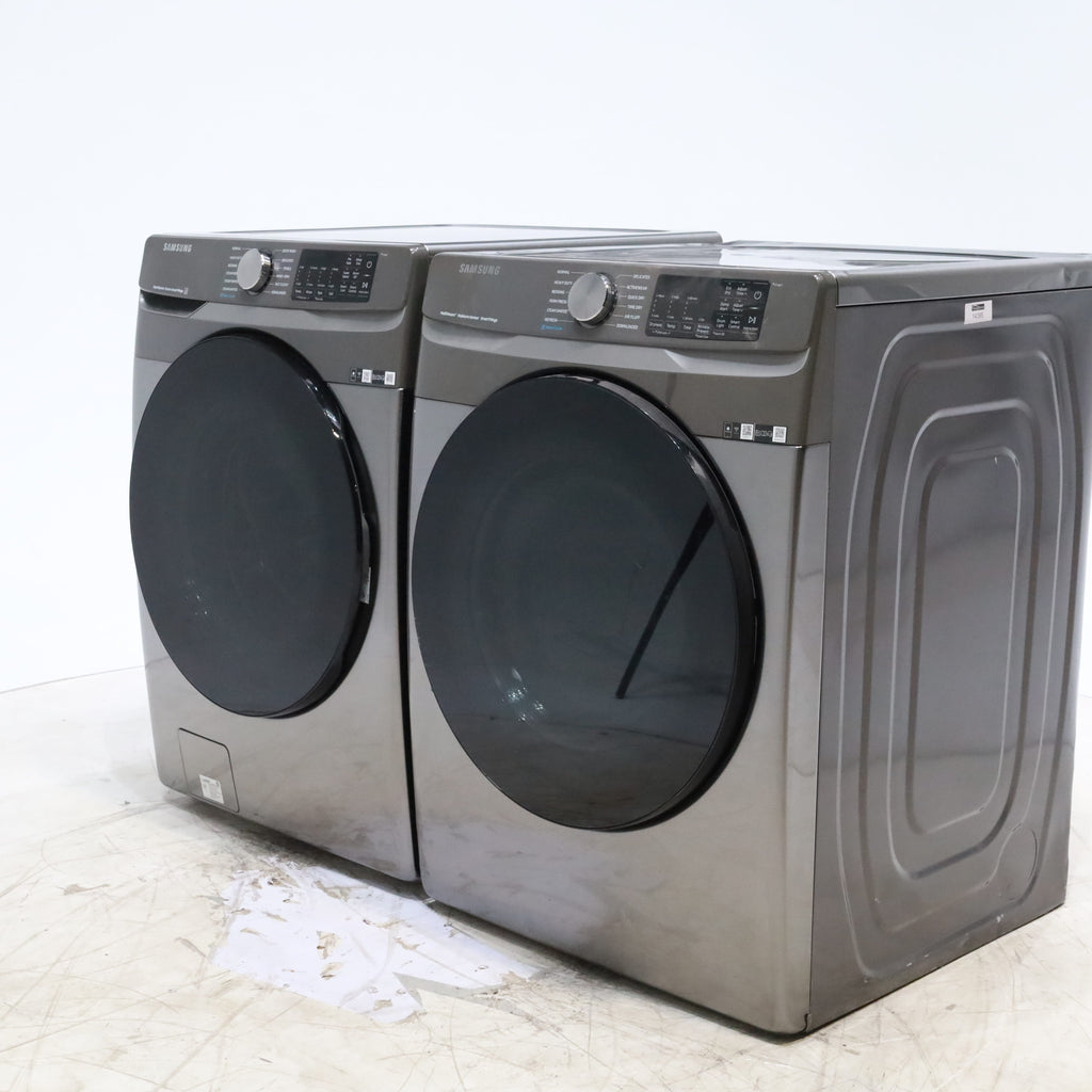 Pictures of Platinum ENERGY STAR Samsung 4.5 cu. ft. Front Load Washer with WiFi Connectivity and Platinum Samsung 7.5 cu. ft. Front Load Electric Dryer with Steam - Scratch and Dent - Minor - Neu Appliance Outlet - Discount Appliance Outlet in Austin, Tx