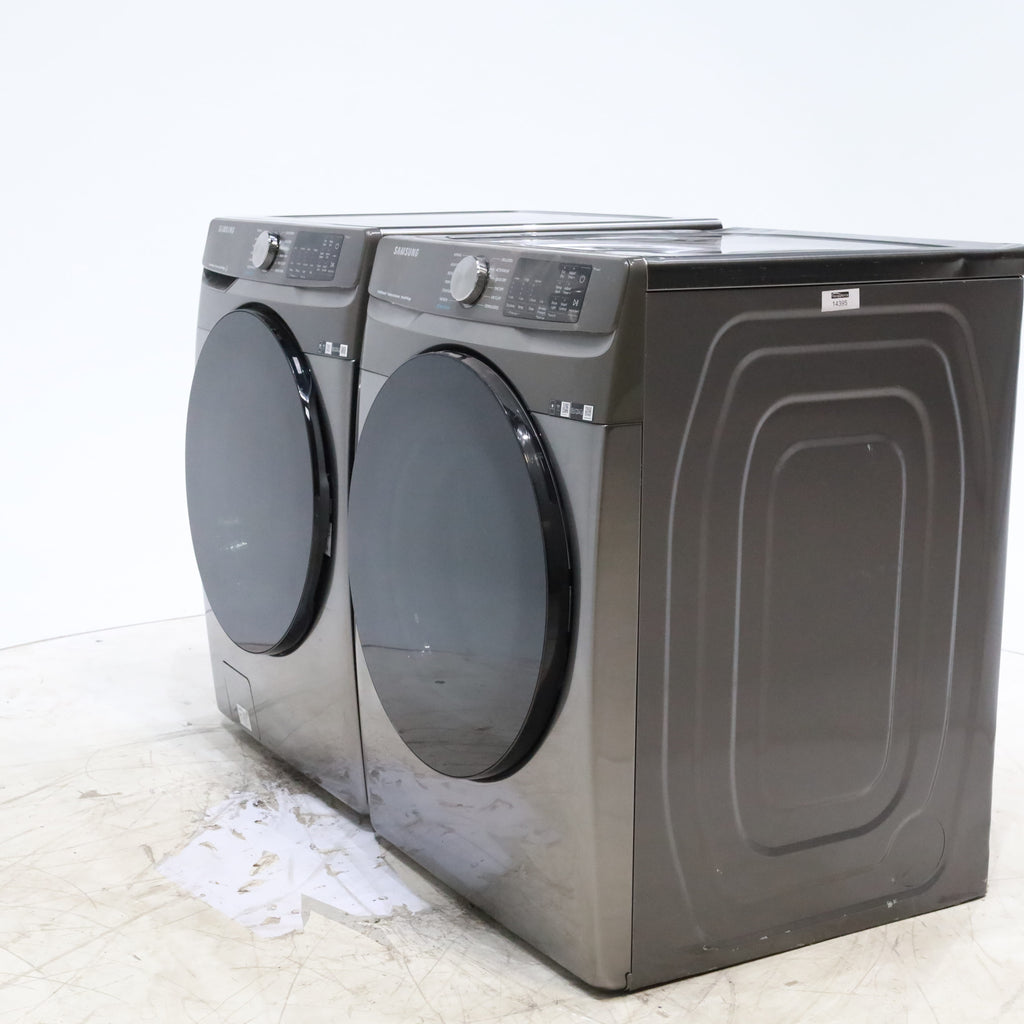 Pictures of Platinum ENERGY STAR Samsung 4.5 cu. ft. Front Load Washer with WiFi Connectivity and Platinum Samsung 7.5 cu. ft. Front Load Electric Dryer with Steam - Scratch and Dent - Minor - Neu Appliance Outlet - Discount Appliance Outlet in Austin, Tx