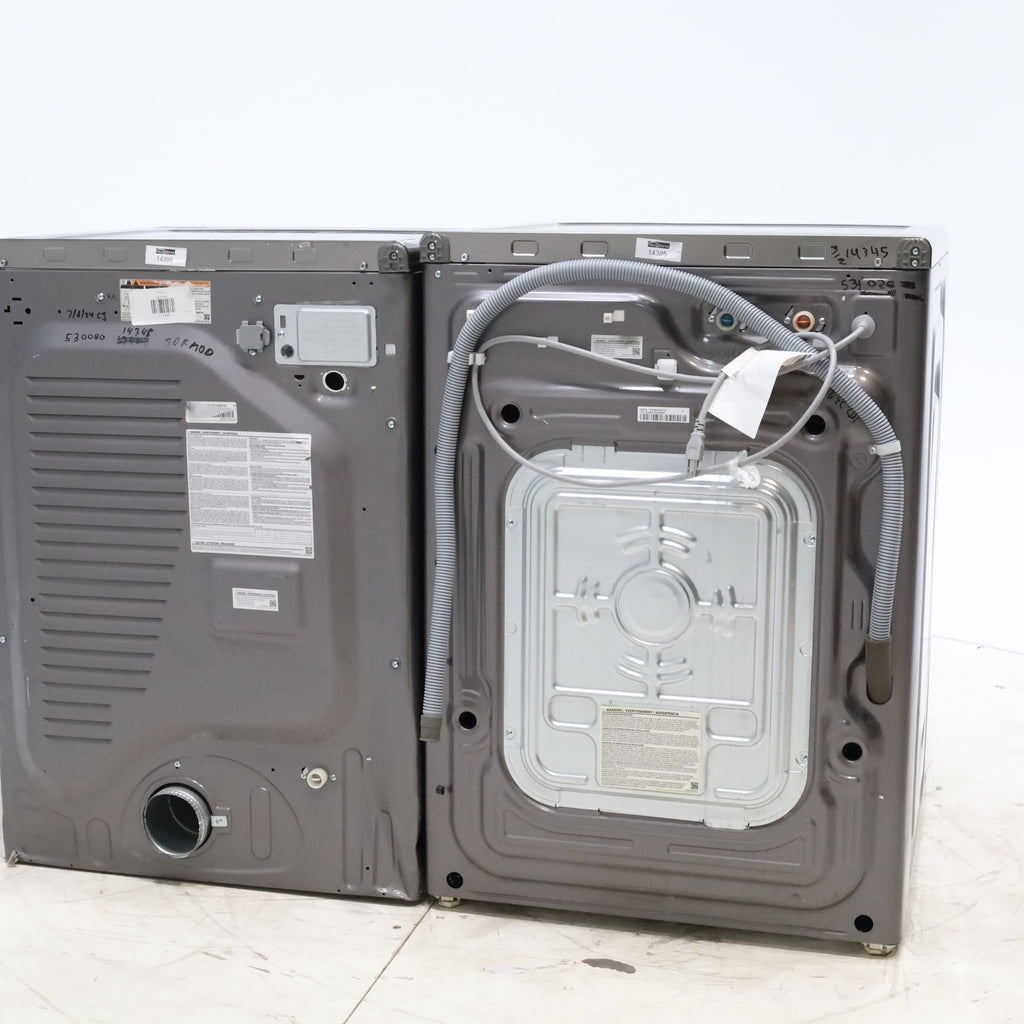 Pictures of Platinum ENERGY STAR Samsung 4.5 cu. ft. Front Load Washer with WiFi Connectivity and Platinum Samsung 7.5 cu. ft. Front Load Electric Dryer with Steam - Scratch and Dent - Minor - Neu Appliance Outlet - Discount Appliance Outlet in Austin, Tx