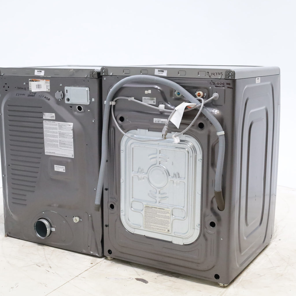 Pictures of Platinum ENERGY STAR Samsung 4.5 cu. ft. Front Load Washer with WiFi Connectivity and Platinum Samsung 7.5 cu. ft. Front Load Electric Dryer with Steam - Scratch and Dent - Minor - Neu Appliance Outlet - Discount Appliance Outlet in Austin, Tx