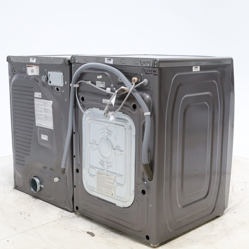 Pictures of Platinum ENERGY STAR Samsung 4.5 cu. ft. Front Load Washer with WiFi Connectivity and Platinum Samsung 7.5 cu. ft. Front Load Electric Dryer with Steam - Scratch and Dent - Minor - Neu Appliance Outlet - Discount Appliance Outlet in Austin, Tx