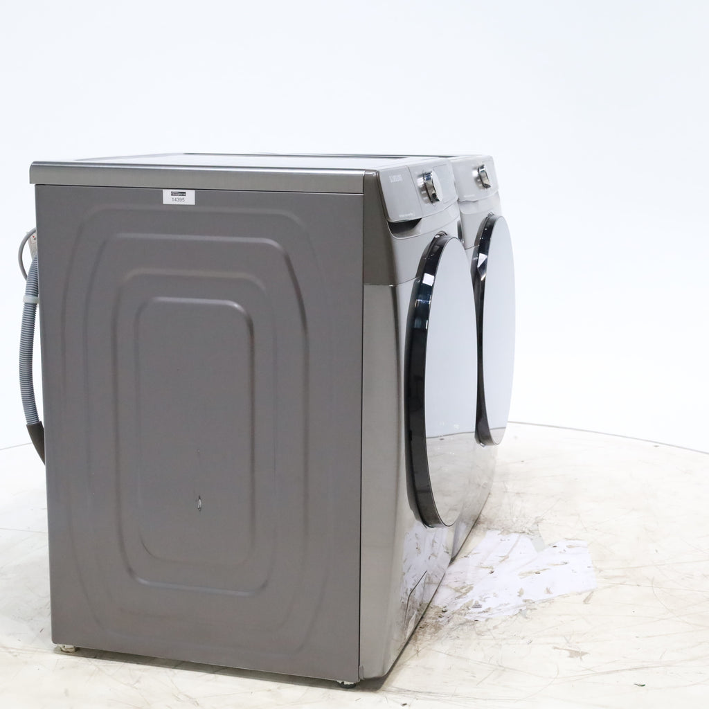 Pictures of Platinum ENERGY STAR Samsung 4.5 cu. ft. Front Load Washer with WiFi Connectivity and Platinum Samsung 7.5 cu. ft. Front Load Electric Dryer with Steam - Scratch and Dent - Minor - Neu Appliance Outlet - Discount Appliance Outlet in Austin, Tx