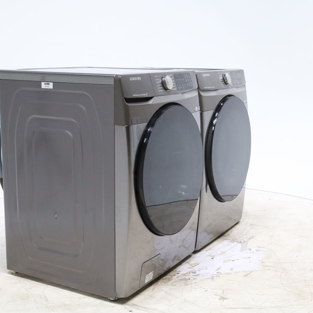 Pictures of Platinum ENERGY STAR Samsung 4.5 cu. ft. Front Load Washer with WiFi Connectivity and Platinum Samsung 7.5 cu. ft. Front Load Electric Dryer with Steam - Scratch and Dent - Minor - Neu Appliance Outlet - Discount Appliance Outlet in Austin, Tx