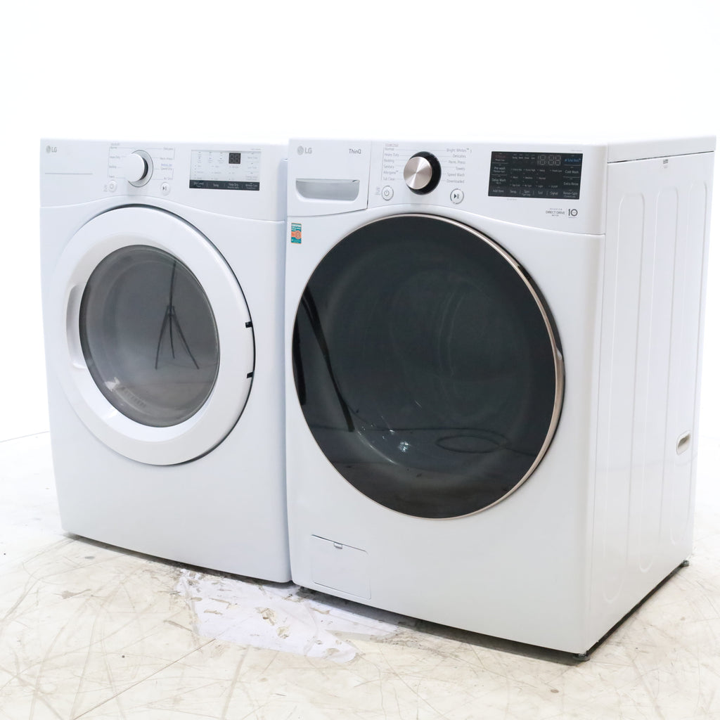 Pictures of ENERGY STAR LG 4.5 cu. ft. Front Load Washing Machine with Steam and ENERGY STAR LG 7.4 cu. ft. Electric Vented Dryer with Sensor Dry and SmartThinQ Technology - Scratch & Dent - Minor - Neu Appliance Outlet - Discount Appliance Outlet in Austin, Tx