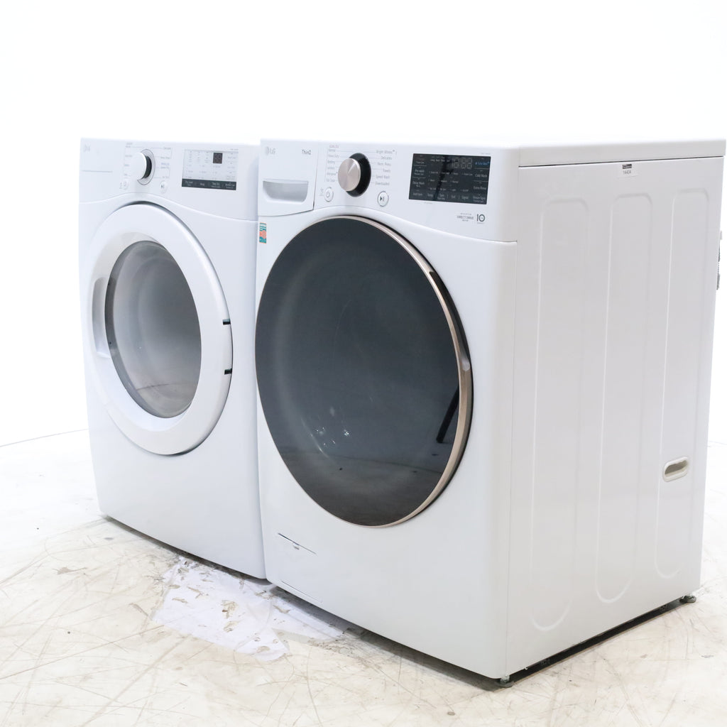 Pictures of ENERGY STAR LG 4.5 cu. ft. Front Load Washing Machine with Steam and ENERGY STAR LG 7.4 cu. ft. Electric Vented Dryer with Sensor Dry and SmartThinQ Technology - Scratch & Dent - Minor - Neu Appliance Outlet - Discount Appliance Outlet in Austin, Tx