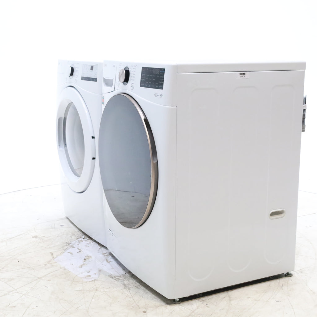 Pictures of ENERGY STAR LG 4.5 cu. ft. Front Load Washing Machine with Steam and ENERGY STAR LG 7.4 cu. ft. Electric Vented Dryer with Sensor Dry and SmartThinQ Technology - Scratch & Dent - Minor - Neu Appliance Outlet - Discount Appliance Outlet in Austin, Tx