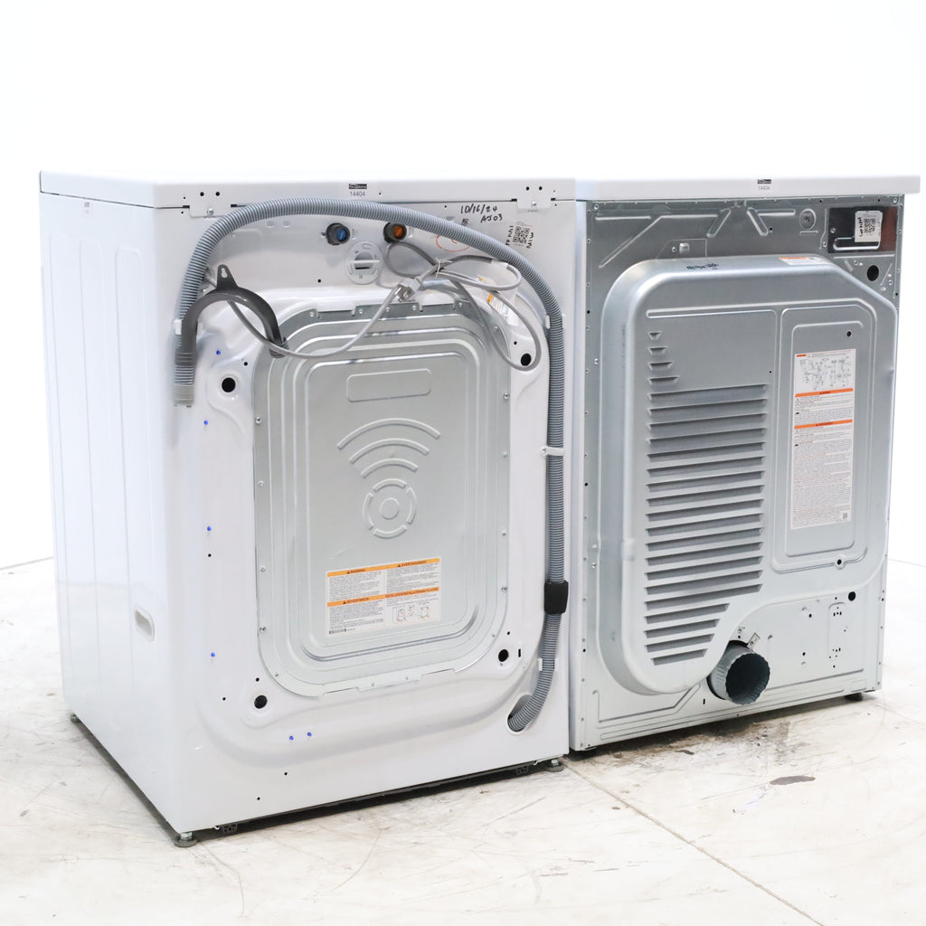 Pictures of ENERGY STAR LG 4.5 cu. ft. Front Load Washing Machine with Steam and ENERGY STAR LG 7.4 cu. ft. Electric Vented Dryer with Sensor Dry and SmartThinQ Technology - Scratch & Dent - Minor - Neu Appliance Outlet - Discount Appliance Outlet in Austin, Tx