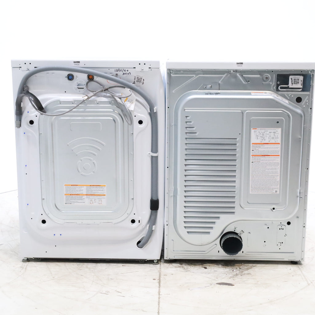 Pictures of ENERGY STAR LG 4.5 cu. ft. Front Load Washing Machine with Steam and ENERGY STAR LG 7.4 cu. ft. Electric Vented Dryer with Sensor Dry and SmartThinQ Technology - Scratch & Dent - Minor - Neu Appliance Outlet - Discount Appliance Outlet in Austin, Tx