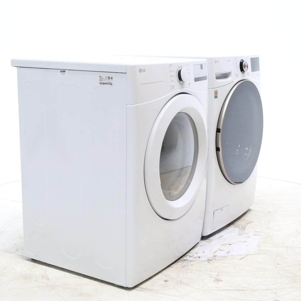 Pictures of ENERGY STAR LG 4.5 cu. ft. Front Load Washing Machine with Steam and ENERGY STAR LG 7.4 cu. ft. Electric Vented Dryer with Sensor Dry and SmartThinQ Technology - Scratch & Dent - Minor - Neu Appliance Outlet - Discount Appliance Outlet in Austin, Tx