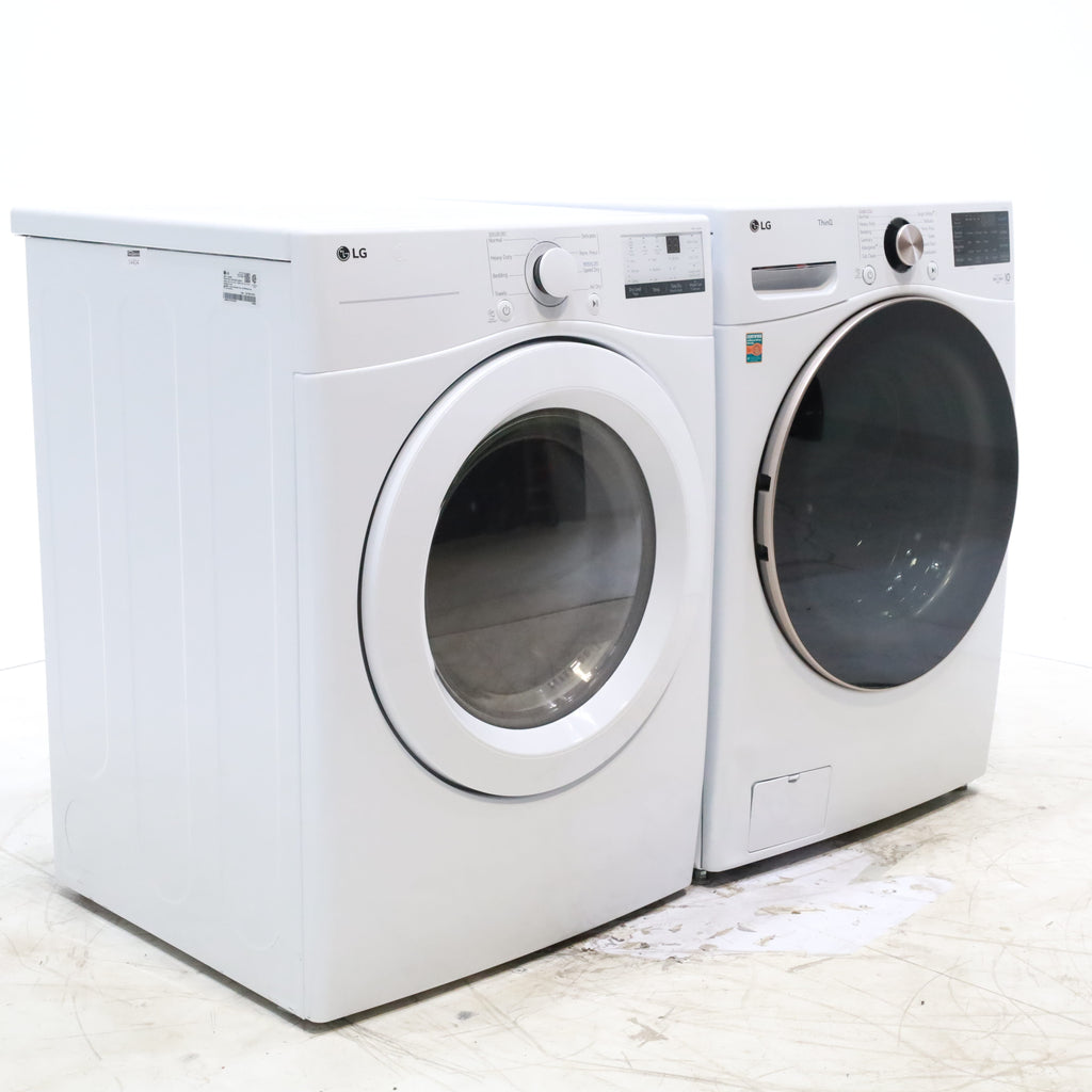Pictures of ENERGY STAR LG 4.5 cu. ft. Front Load Washing Machine with Steam and ENERGY STAR LG 7.4 cu. ft. Electric Vented Dryer with Sensor Dry and SmartThinQ Technology - Scratch & Dent - Minor - Neu Appliance Outlet - Discount Appliance Outlet in Austin, Tx