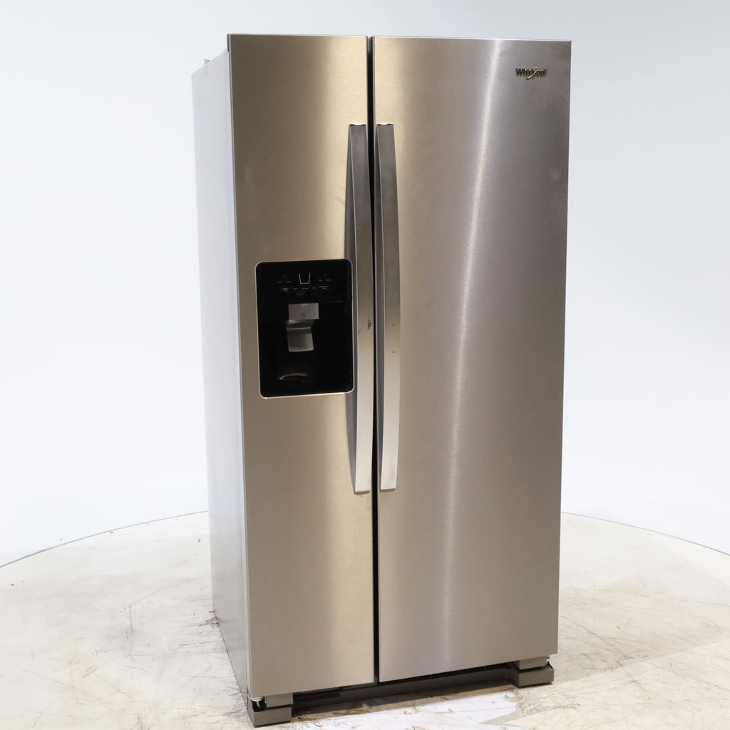 Pictures of 33 in. Wide Fingerprint-Resistant Stainless Steel Whirlpool 21.4 cu. ft. Side by Side Refrigerator with In Door Ice and Water Dispenser - Scratch & Dent - Moderate - Neu Appliance Outlet - Discount Appliance Outlet in Austin, Tx