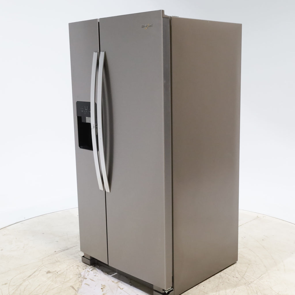 Pictures of 33 in. Wide Fingerprint-Resistant Stainless Steel Whirlpool 21.4 cu. ft. Side by Side Refrigerator with In Door Ice and Water Dispenser - Scratch & Dent - Moderate - Neu Appliance Outlet - Discount Appliance Outlet in Austin, Tx