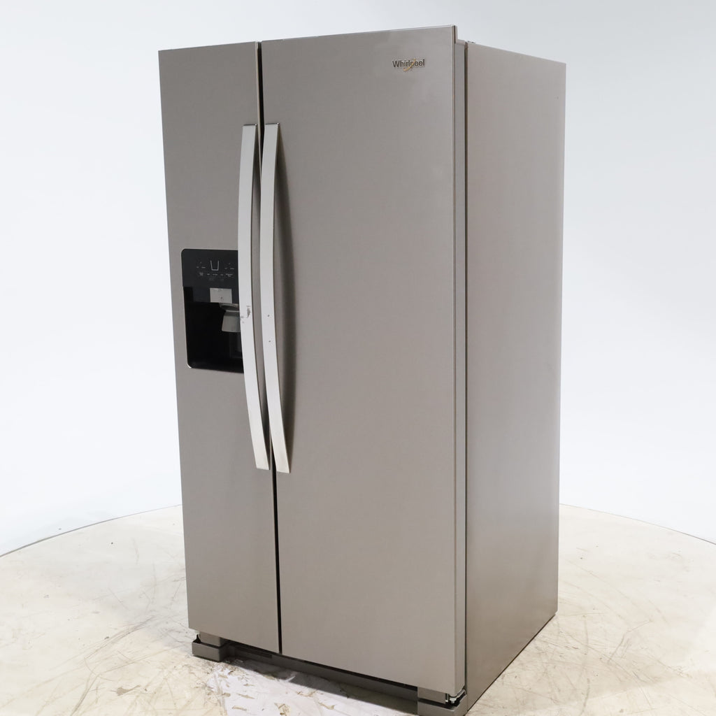 Pictures of 33 in. Wide Fingerprint-Resistant Stainless Steel Whirlpool 21.4 cu. ft. Side by Side Refrigerator with In Door Ice and Water Dispenser - Scratch & Dent - Moderate - Neu Appliance Outlet - Discount Appliance Outlet in Austin, Tx