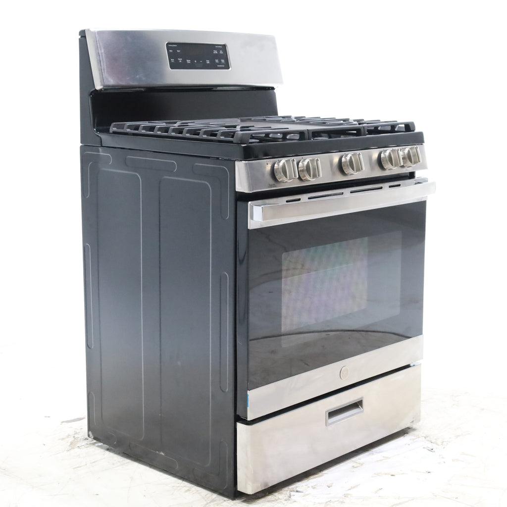 Pictures of Stainless Steel GE 5.0 cu. ft. Freestanding 5 Burner Gas Range with Cast-Iron Grates - Scratch & Dent - Minor - Neu Appliance Outlet - Discount Appliance Outlet in Austin, Tx