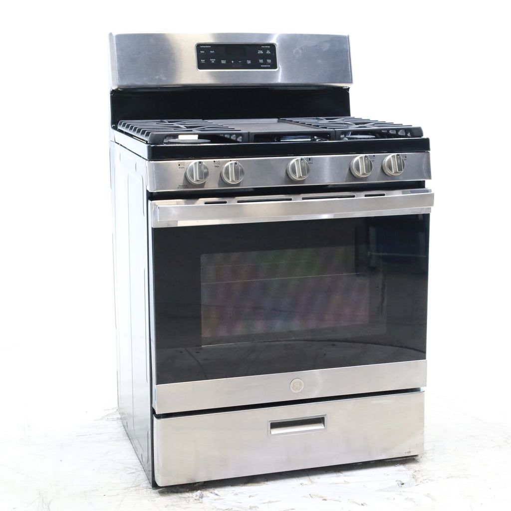 Pictures of Stainless Steel GE 5.0 cu. ft. Freestanding 5 Burner Gas Range with Cast-Iron Grates - Scratch & Dent - Minor - Neu Appliance Outlet - Discount Appliance Outlet in Austin, Tx
