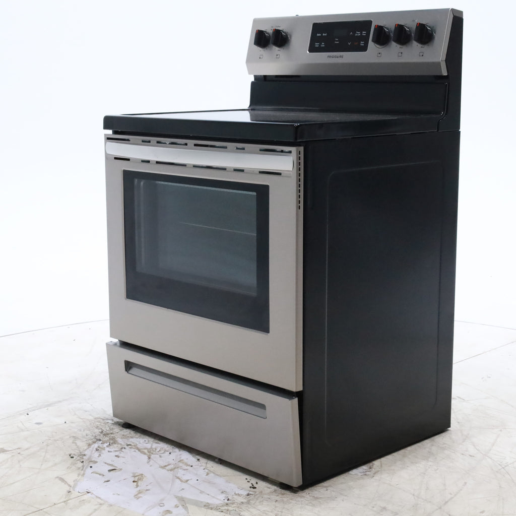 Pictures of Fingerprint Resistant Stainless Steel Frigidaire 30-in Glass Top 5 Elements 5.4-cu ft Steam Cleaning Freestanding Electric Range  - Certified Refurbished - Neu Appliance Outlet - Discount Appliance Outlet in Austin, Tx