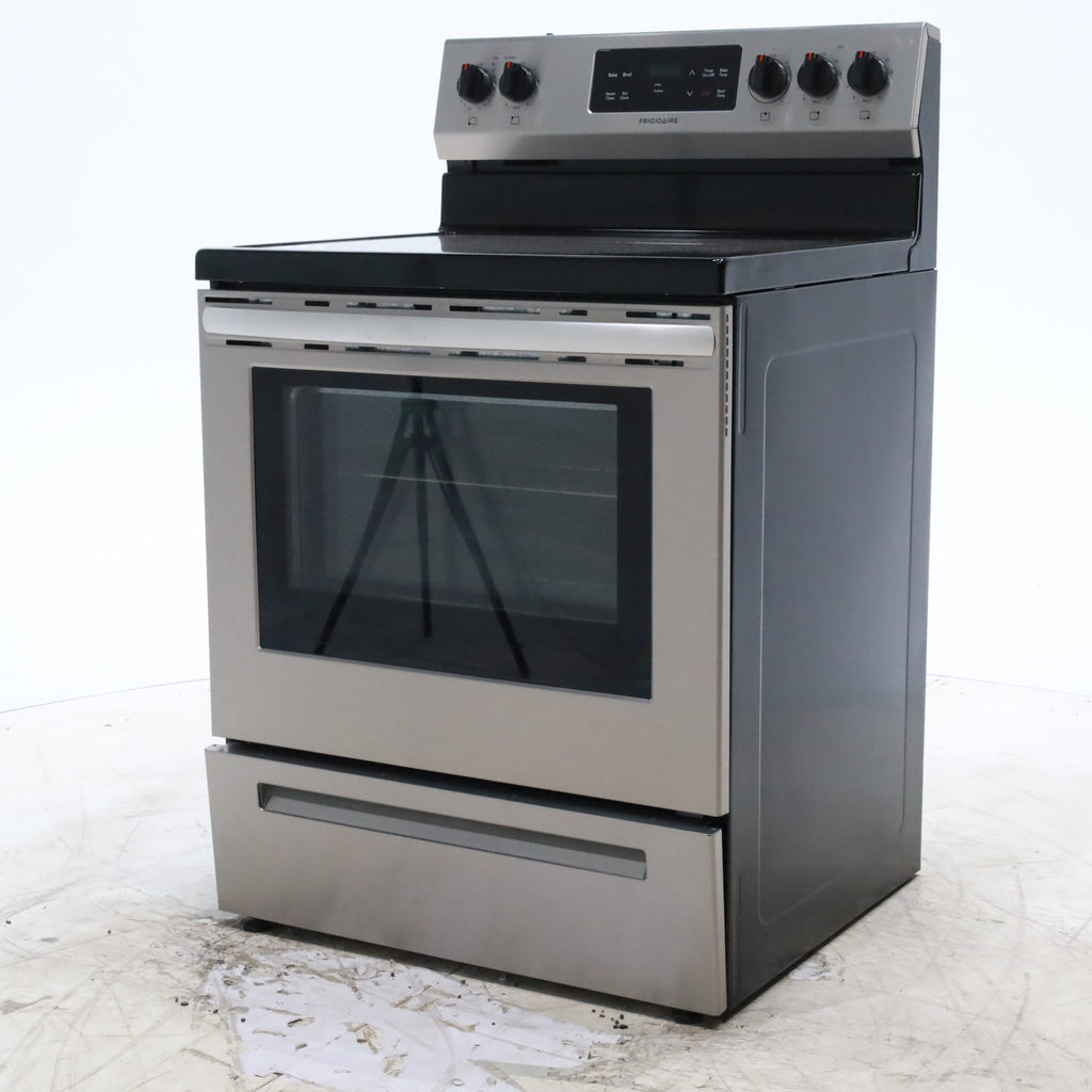 Pictures of Fingerprint Resistant Stainless Steel Frigidaire 30-in Glass Top 5 Elements 5.4-cu ft Steam Cleaning Freestanding Electric Range  - Certified Refurbished - Neu Appliance Outlet - Discount Appliance Outlet in Austin, Tx
