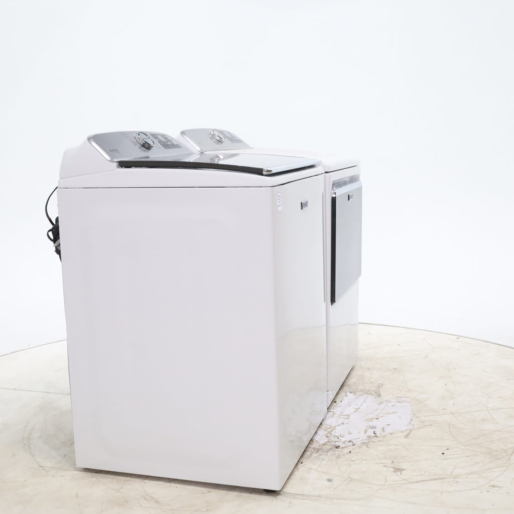 Pictures of Maytag ENERGY STAR 5.2 cu. ft. Top Load Agitator Washing Machine with Extra Power Button and ENERGY STAR Maytag Smart Capable 7.4 cu. ft. Electric Steam Dryer with Extra Power Button - Open Box - Neu Appliance Outlet - Discount Appliance Outlet in Austin, Tx