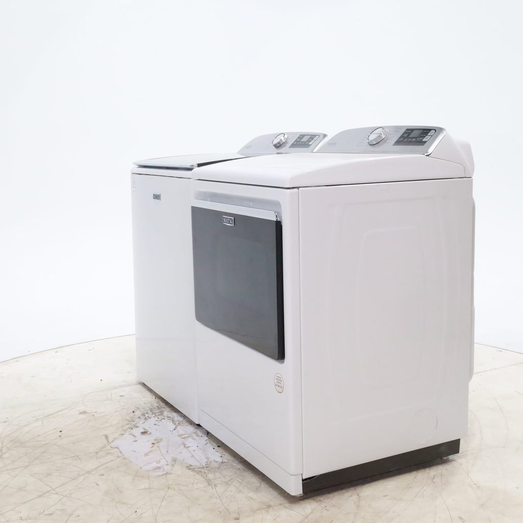 Pictures of Maytag ENERGY STAR 5.2 cu. ft. Top Load Agitator Washing Machine with Extra Power Button and ENERGY STAR Maytag Smart Capable 7.4 cu. ft. Electric Steam Dryer with Extra Power Button - Open Box - Neu Appliance Outlet - Discount Appliance Outlet in Austin, Tx