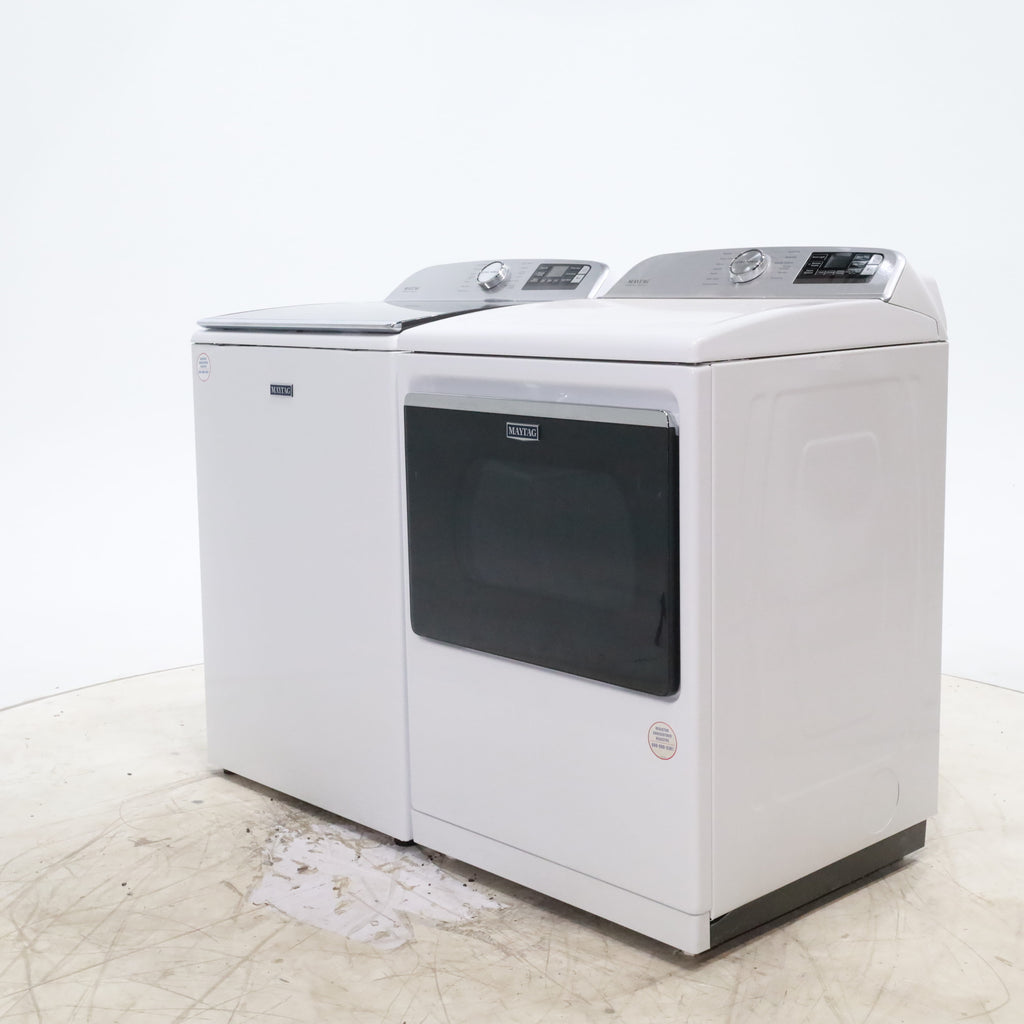 Pictures of Maytag ENERGY STAR 5.2 cu. ft. Top Load Agitator Washing Machine with Extra Power Button and ENERGY STAR Maytag Smart Capable 7.4 cu. ft. Electric Steam Dryer with Extra Power Button - Open Box - Neu Appliance Outlet - Discount Appliance Outlet in Austin, Tx