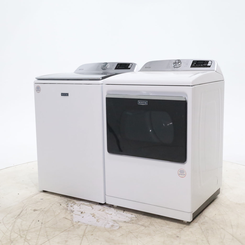 Pictures of Maytag ENERGY STAR 5.2 cu. ft. Top Load Agitator Washing Machine with Extra Power Button and ENERGY STAR Maytag Smart Capable 7.4 cu. ft. Electric Steam Dryer with Extra Power Button - Open Box - Neu Appliance Outlet - Discount Appliance Outlet in Austin, Tx